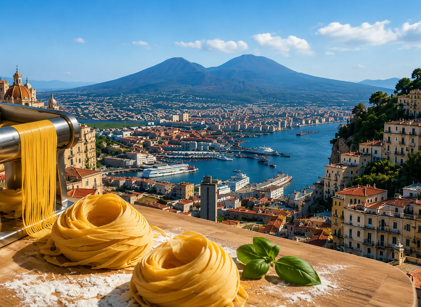 Gragnano e Napoli dal mare